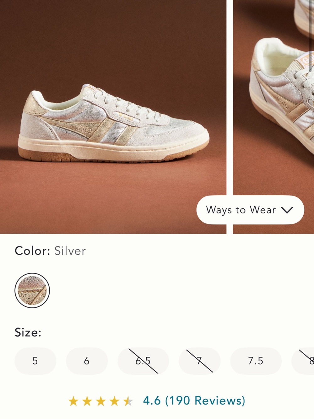 Gola Silver Low-Top Sneakers with Cream Accents